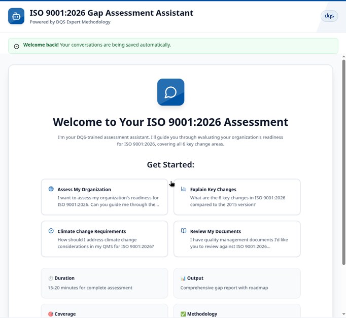 ISO Ready assistant (real screen)